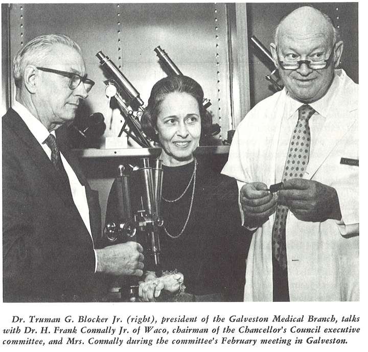 Dr. Truman Blocker with Regent and Mrs. Connally at a Board Meeting in Galveston