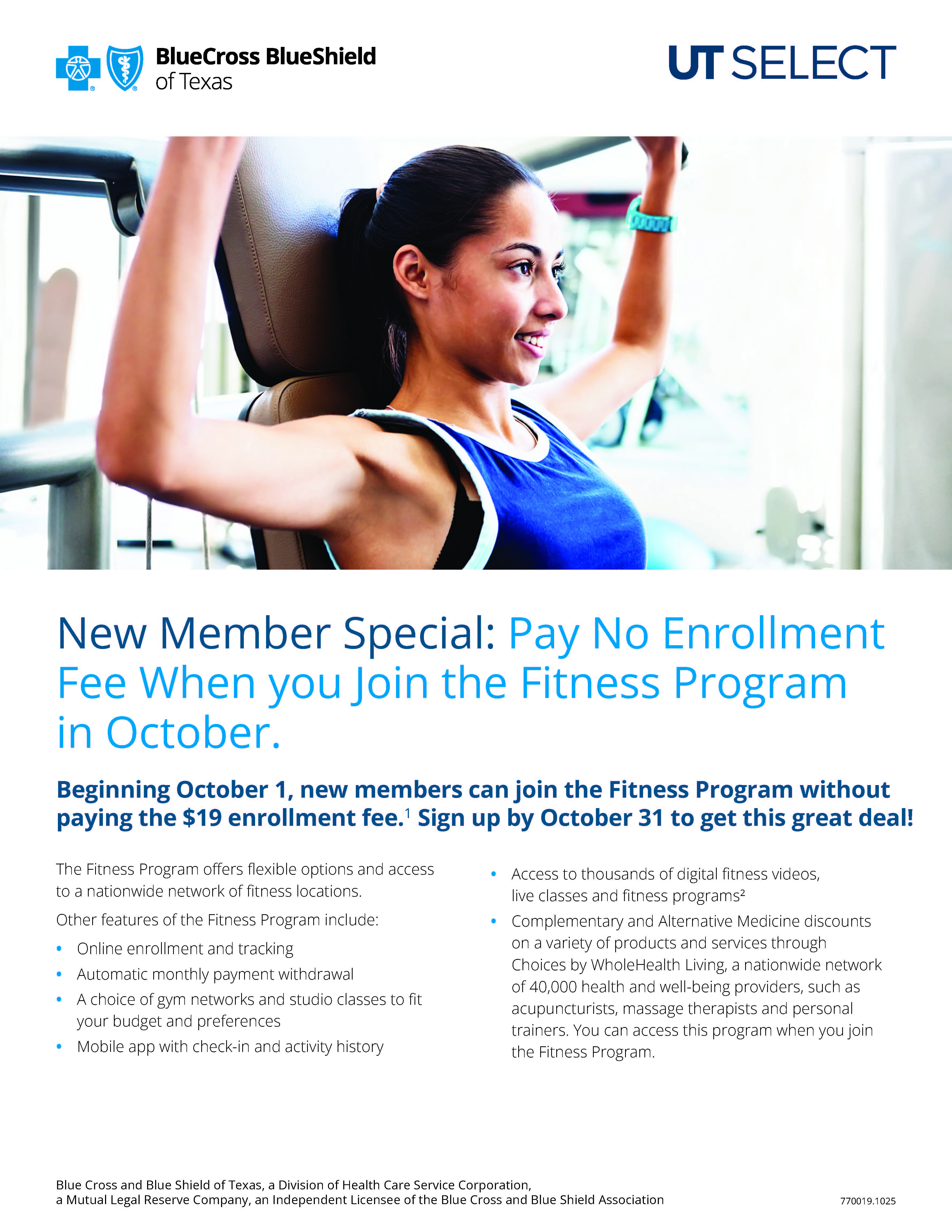 Image of page 1 of UT SELECT Fitness Program flyer