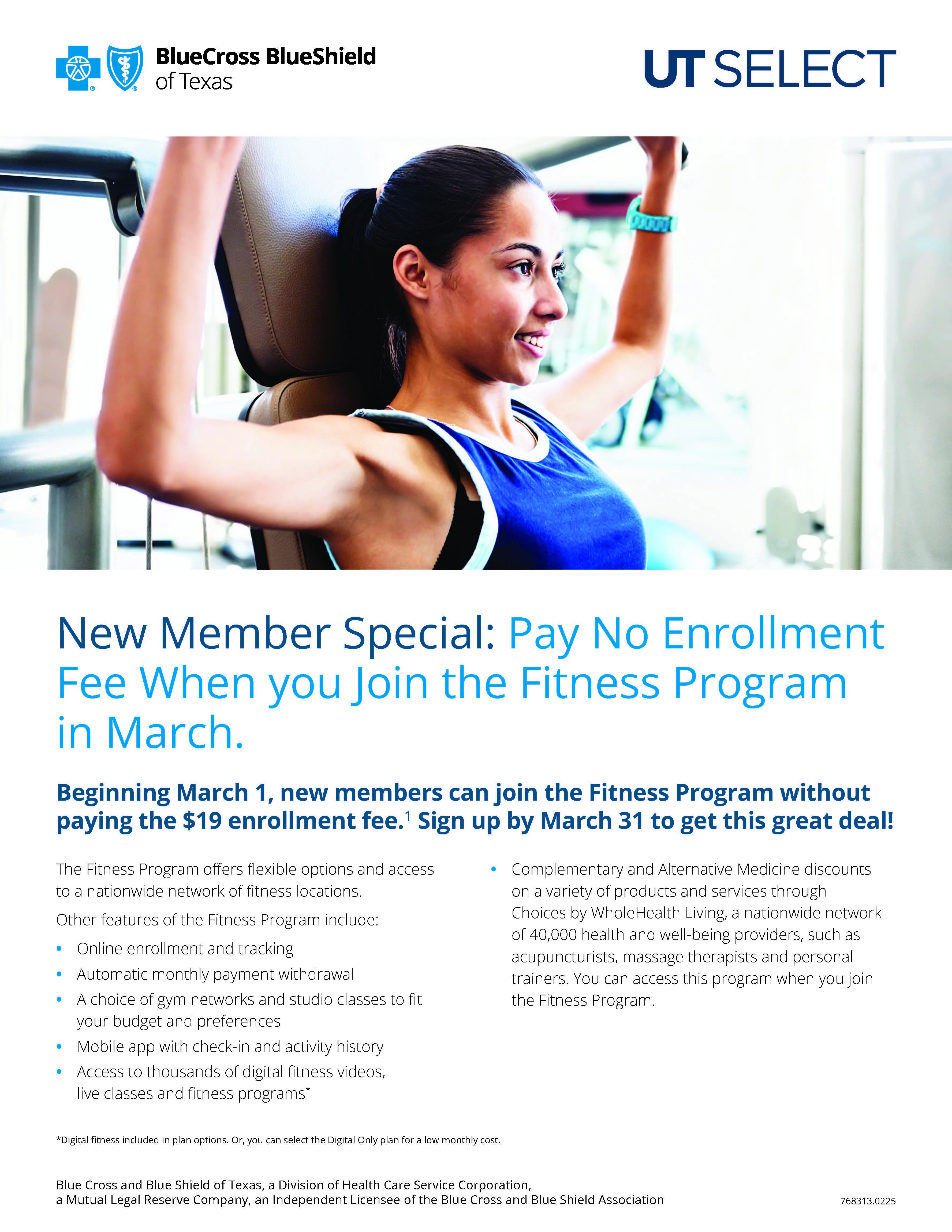 UT SELECT Fitness Program flyer cover page