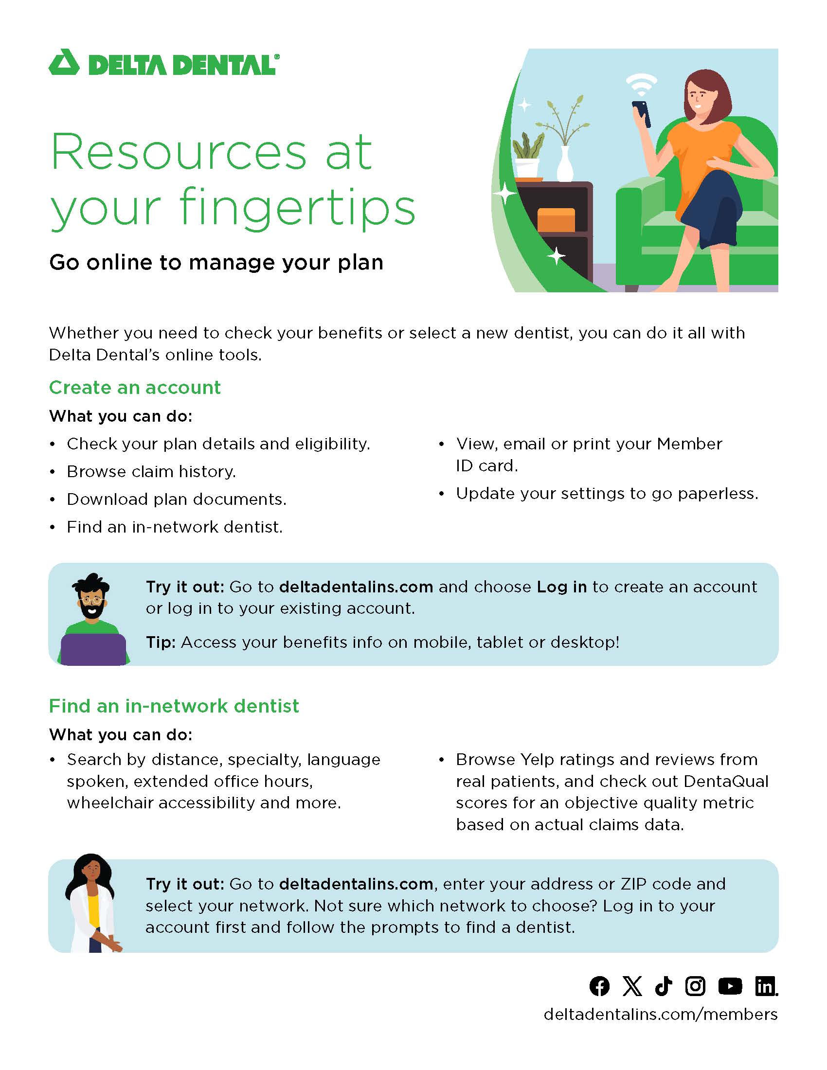 Delta Dental Online Tools cover sheet