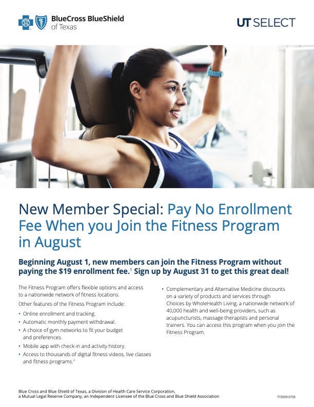 Image of page 1 of UT SELECT Fitness Program flyer