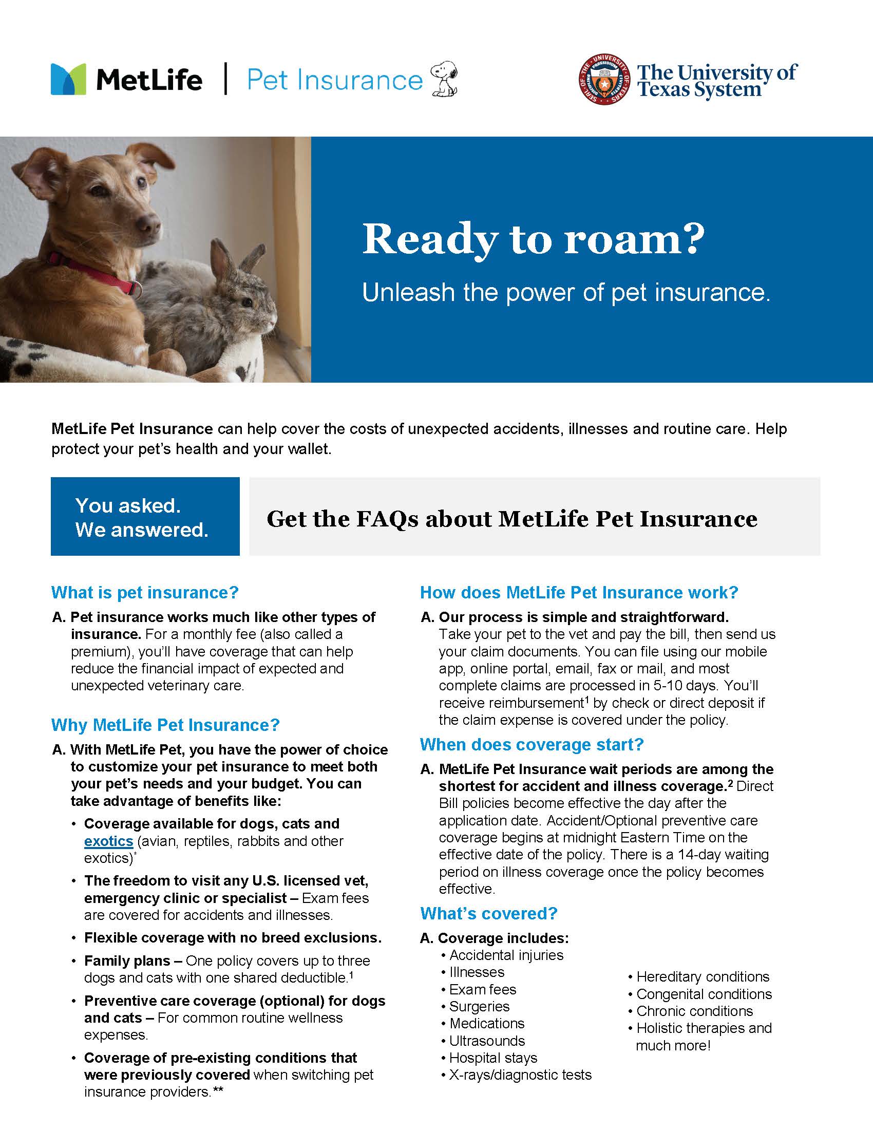 MetLife Pet FAQ Flyer