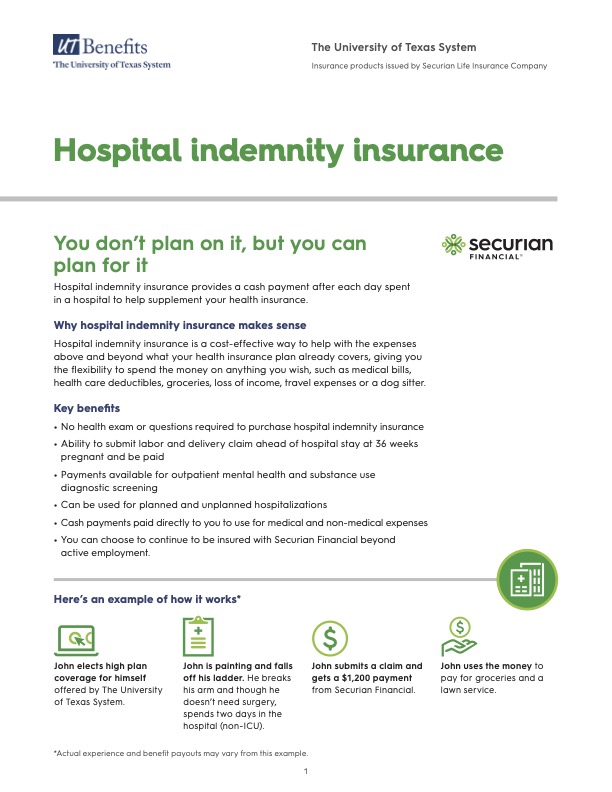 Securian Financial Hospital Indemnity Insurance Cover
