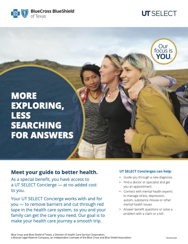 UT SELECT Concierge flyer cover