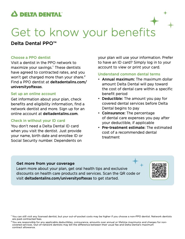 UT SELECT Dental Plus cover sheet