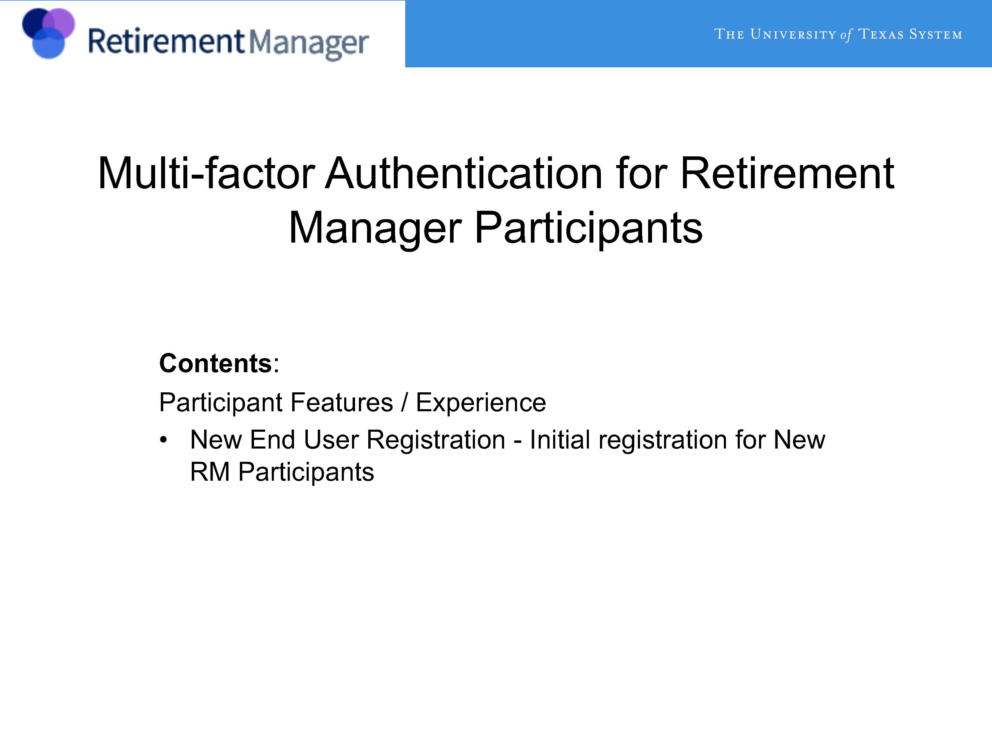 Logging Into Retirement Manager