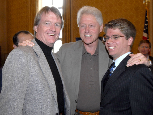 Student Regent Dower with Former President Clinton, and U. T. Austin President