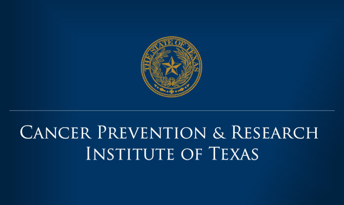 image of the CPRIT logo, with text: Cancer Prevention Research Institute of Texas