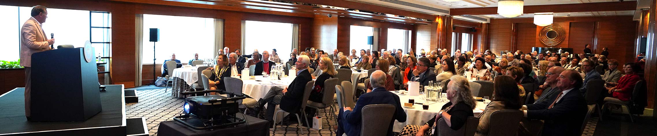 Chancellor Zerwas giving a speech to the CCEC crowd