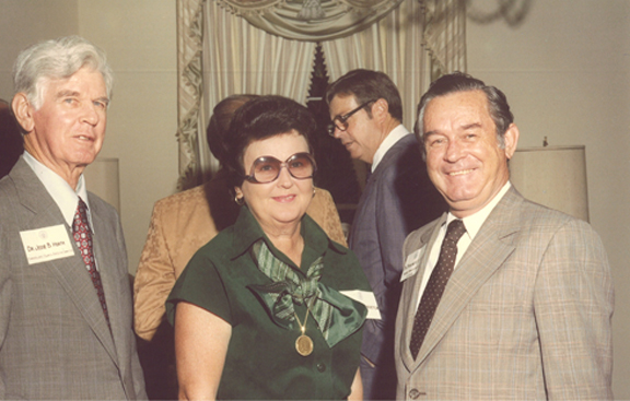 Dr. Jesse B. Heath (left), Mrs. Blanchette, and Regent Fly at Chancellor's Council Executive Committee Reception on September 22, 1979