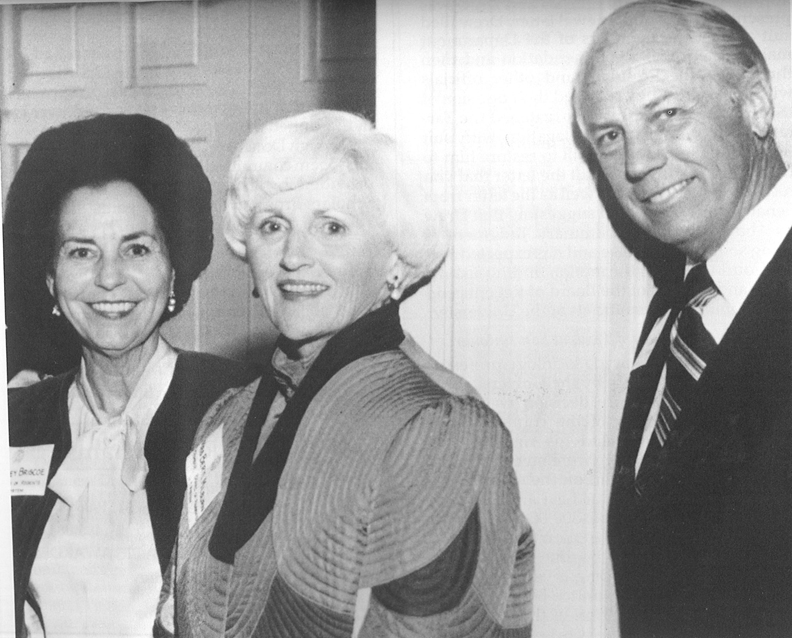 Regents Briscoe (left), Milburn, and Rhodes at Bauer House, February 1981