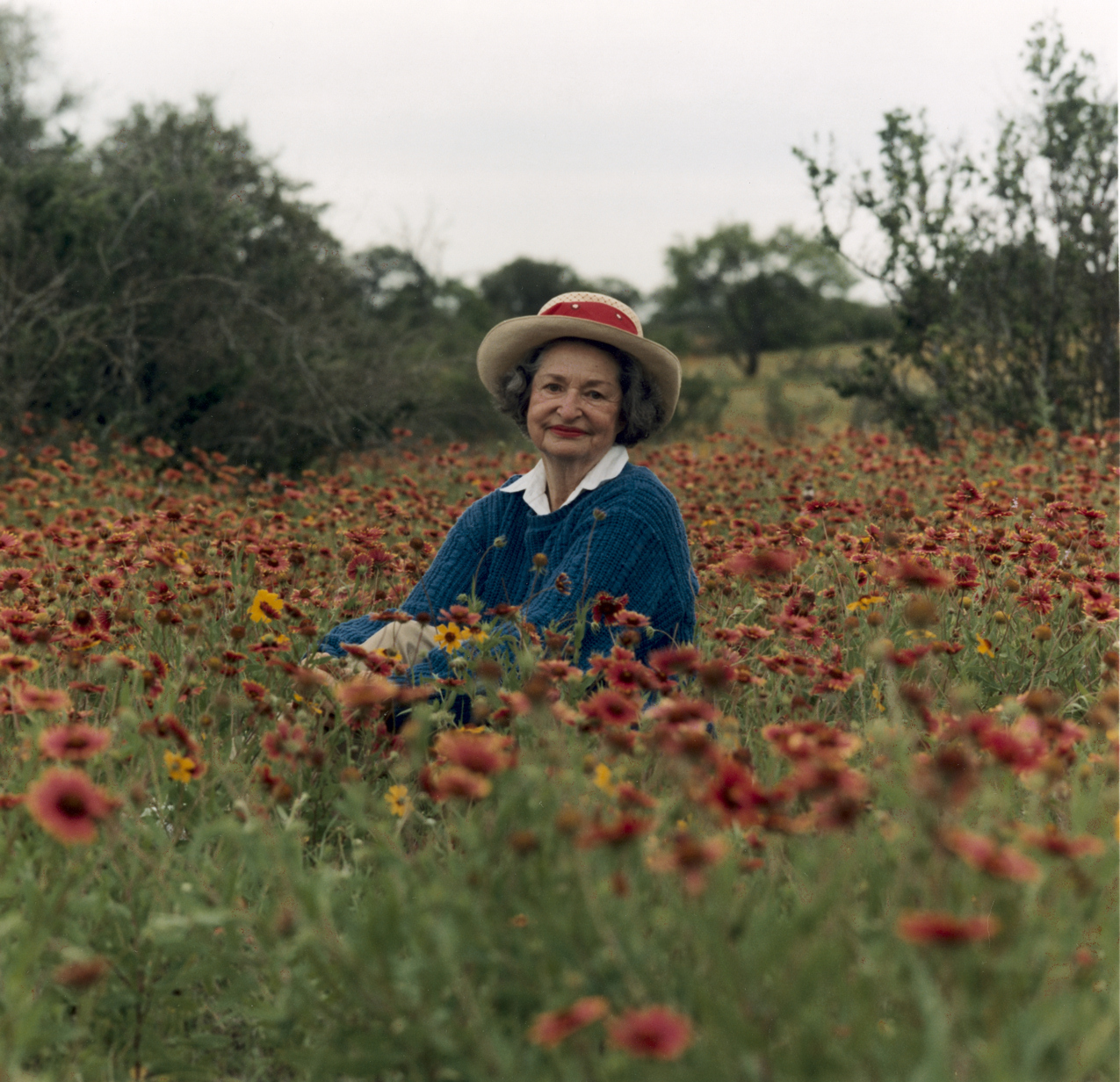 Portrait of Lady Bird Johnson in the Texas Hill Country