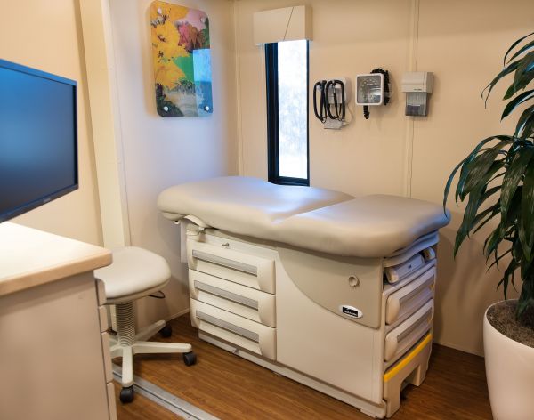 An exam room on board the Mobile Cancer Survivor Clinic