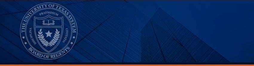 Decorative image with the UT System Board of Regents seal on blue background