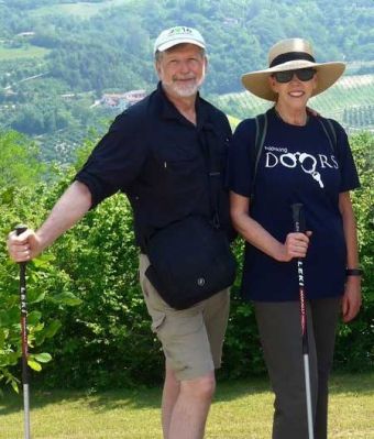 Francie Frederick and her husband out hiking