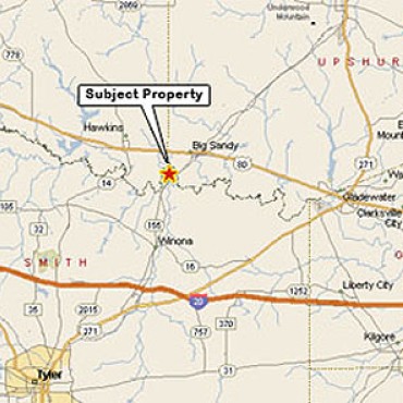 Primary map for property: 25.215 acres (Sabine River Tract)