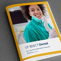 Cover of the UT Select Dental plan benefits booklet.